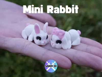 Mini Articulated Rabbit (With Bow Version)