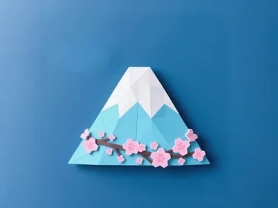 Mount Fuji & Cherry Blossom Magnet