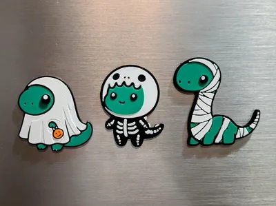 Cute Halloween Dino Magnets - layered Design!