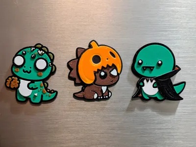Cute Halloween Dino Magnets pt.2 - layered Design!