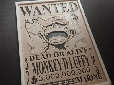 Luffy Wanted Poster (One Piece Hueforge)