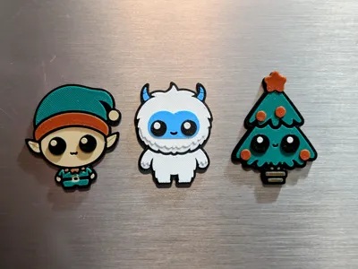 Cute Christmas Magnets Pt. 4 - layered & embossed!