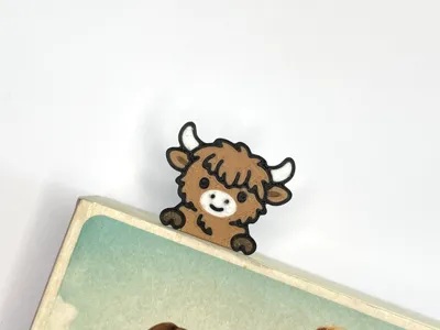Highland Cow Bookmark – shaggy and brave