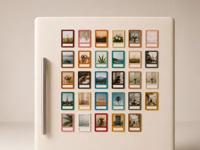Retro Photo Frame Fridge Magnet - 54 x 65 mm