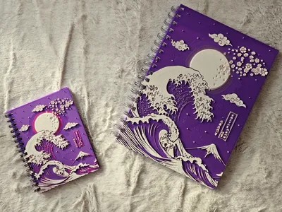 Purple Wave of Kanagawa - NoteBook Covers!